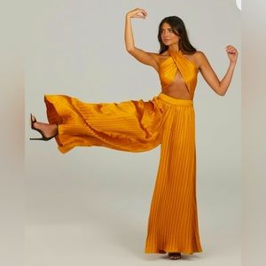 Wolf & Badger // Karna Ramsay Stella Jumpsuit // Gold // size M